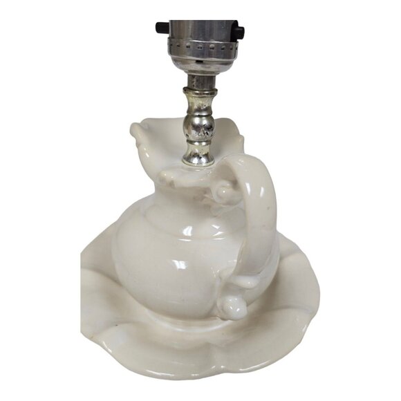 Vintage 70s Water Pitcher Wash Basin Ceramic Table Lamp 15" Tall MCM Room Decor - Picture 13 of 16